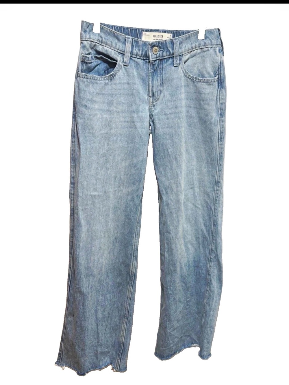 Hollister Light Blue low rise baggy wide leg Jeans